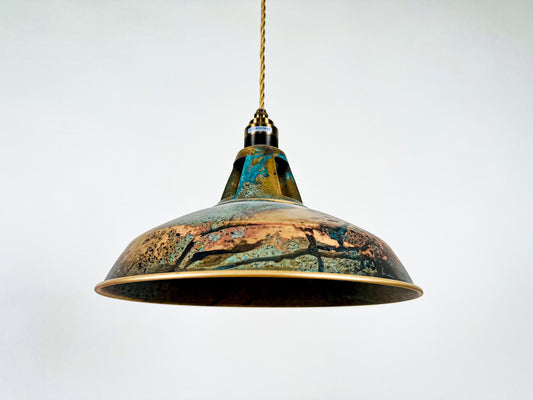 Handmade Solid Brass Pendant Light - Rustic Industrial Chandelier