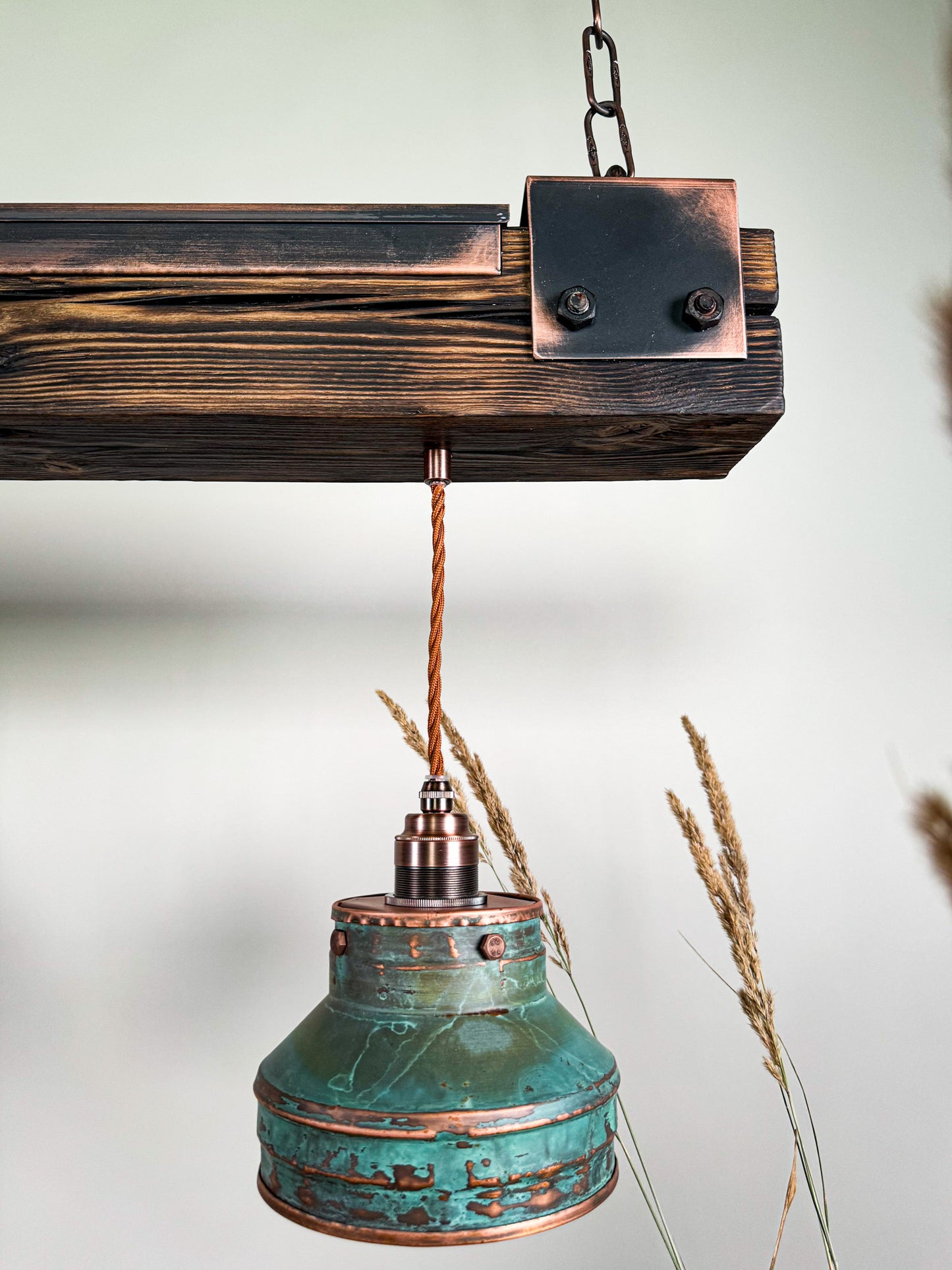 Industrial lighting ,Patina Light fixture ,Rustic chandelier , Farmhouse lighting ,Pendant light,