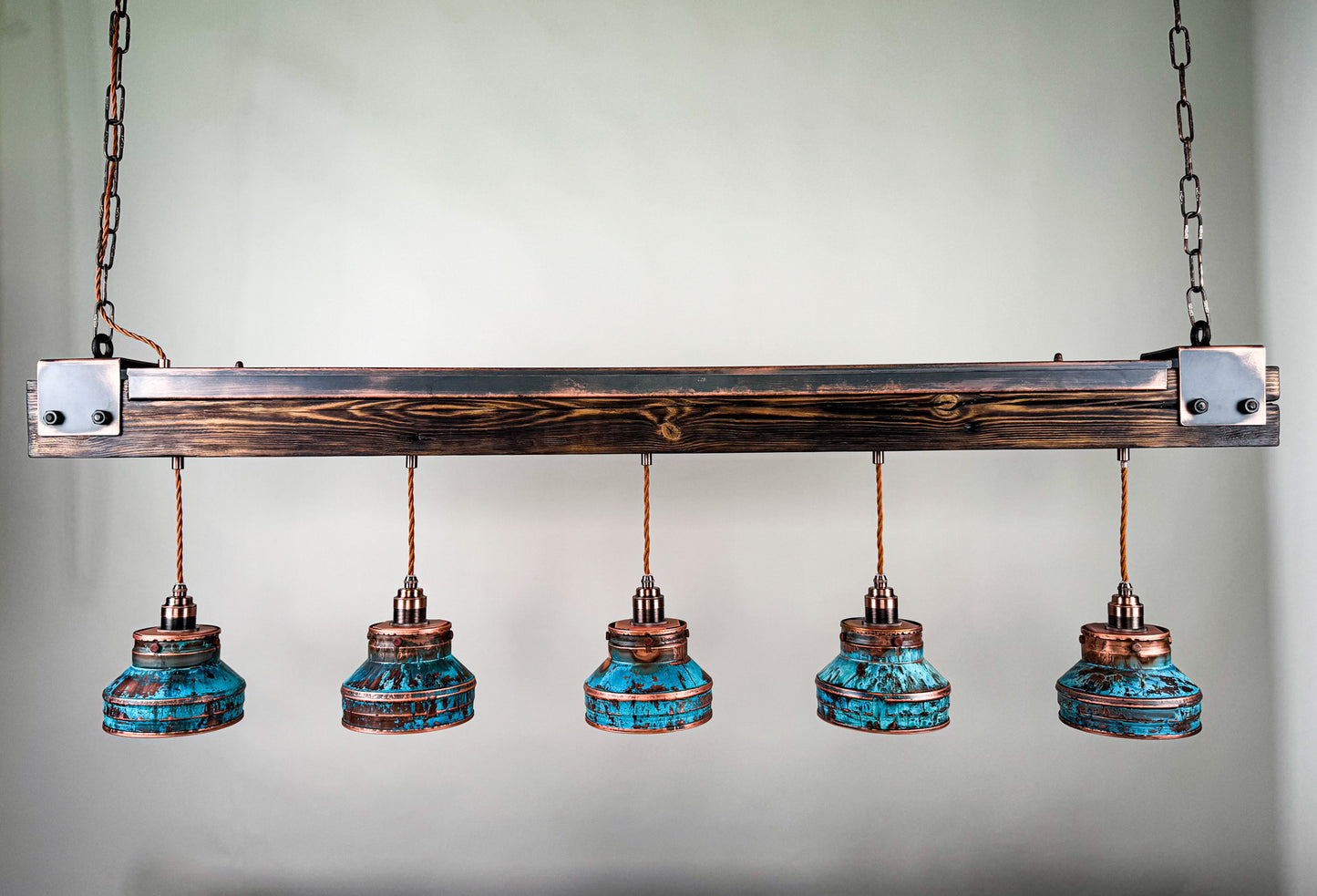 Industrial lighting ,Patina Light fixture ,Rustic chandelier , Farmhouse lighting ,Pendant light,