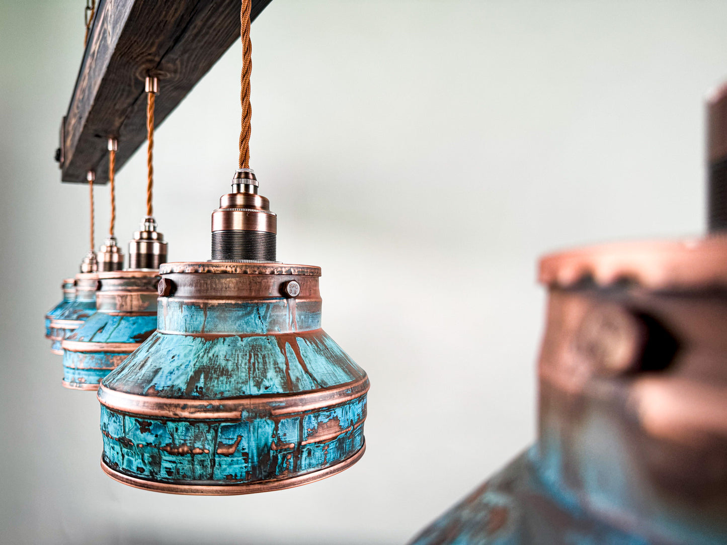 Industrial lighting ,Patina Light fixture ,Rustic chandelier , Farmhouse lighting ,Pendant light,