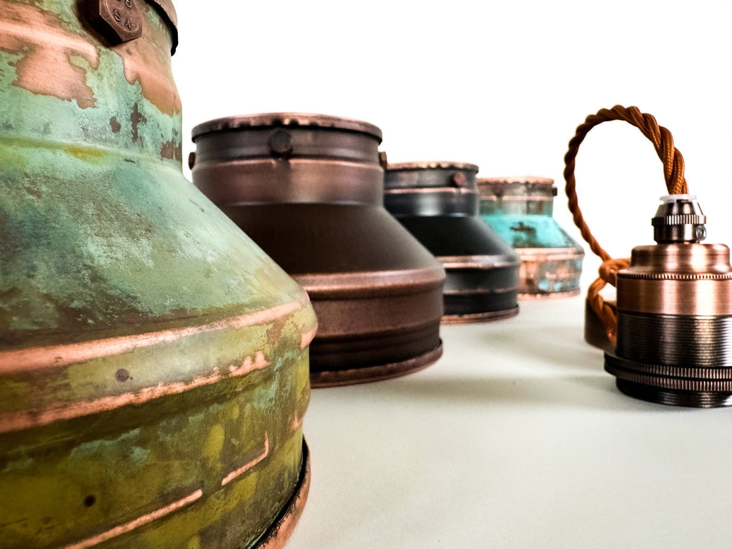 Industrial light Modern Copper lamp Patina light fixture