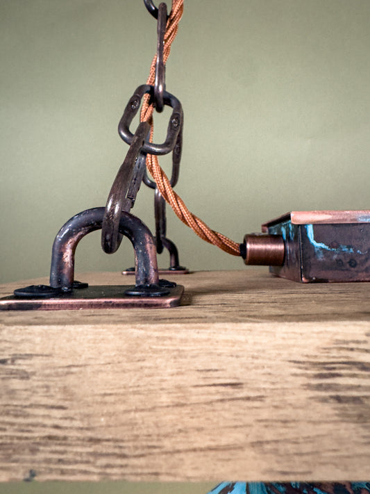 Triple Oak - patina freeze lighting fixture