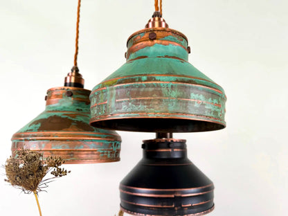 Industrial light Modern Copper lamp Patina light fixture