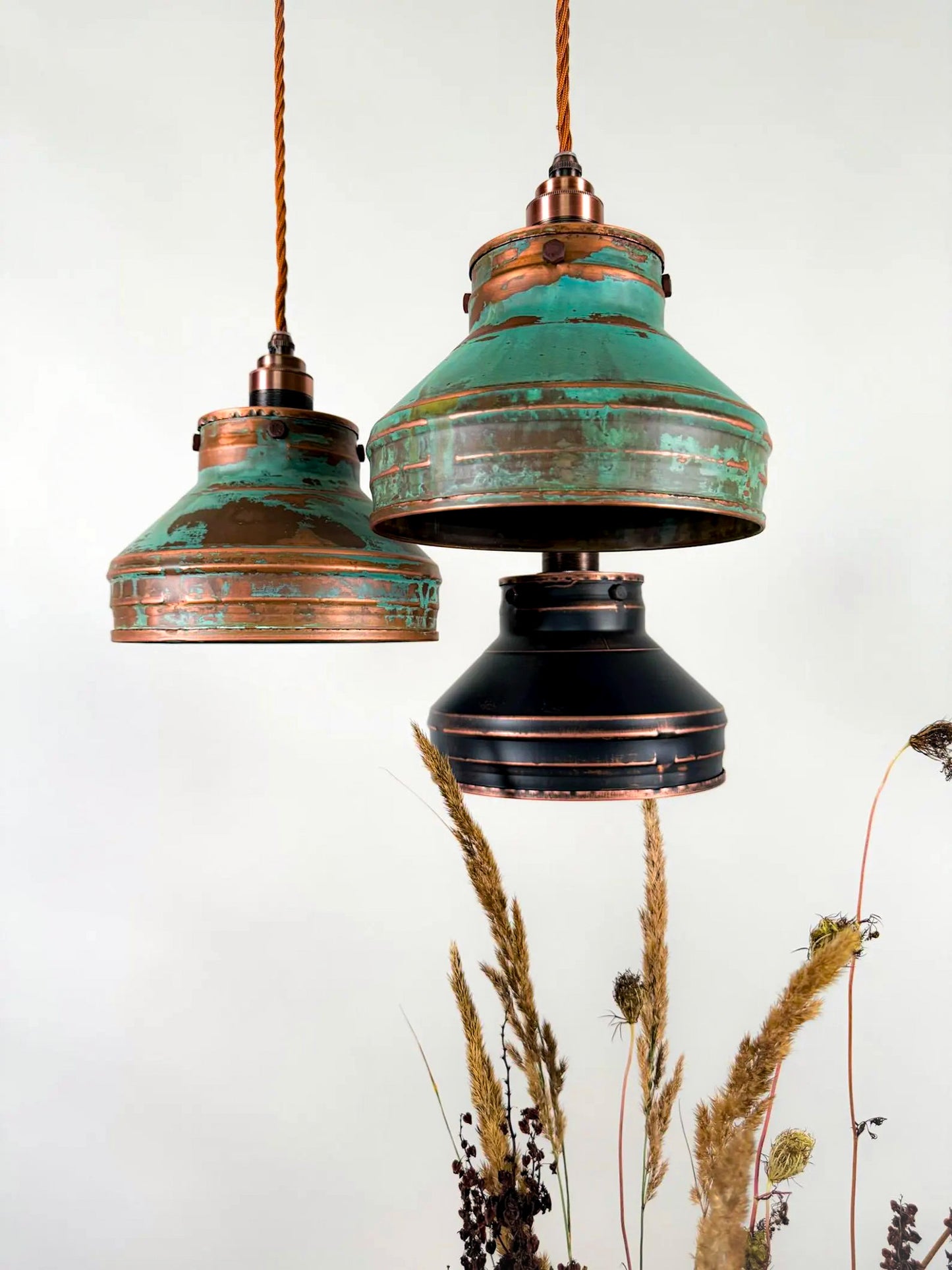 Industrial light Modern Copper lamp Patina light fixture