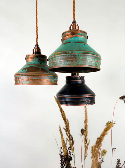 Industrial light Modern Copper lamp Patina light fixture