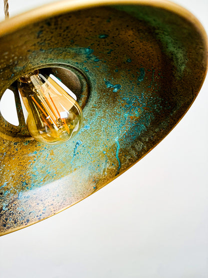 Handmade Solid Brass Pendant Light - Rustic Industrial Chandelier