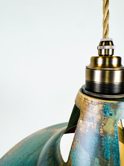 Handmade Solid Brass Pendant Light - Rustic Industrial Chandelier