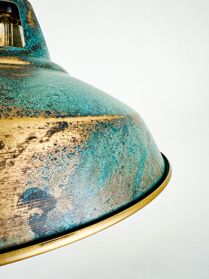 Handmade Solid Brass Pendant Light - Rustic Industrial Chandelier