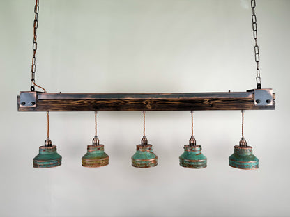 Industrial lighting ,Patina Light fixture ,Rustic chandelier , Farmhouse lighting ,Pendant light,
