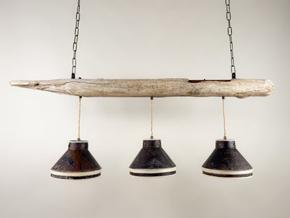Driftwood LED Pendant Light: Coastal Farmhouse Lighting Fixture