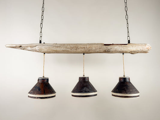 Driftwood LED Pendant Light: Coastal Farmhouse Lighting Fixture