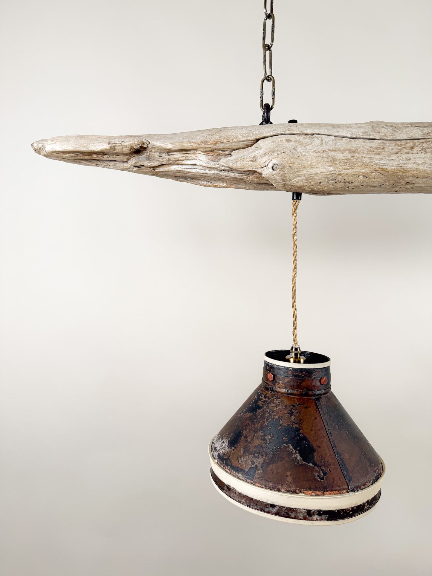 Driftwood LED Pendant Light: Coastal Farmhouse Lighting Fixture