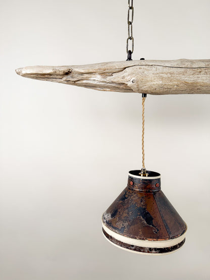 Driftwood LED Pendant Light: Coastal Farmhouse Lighting Fixture