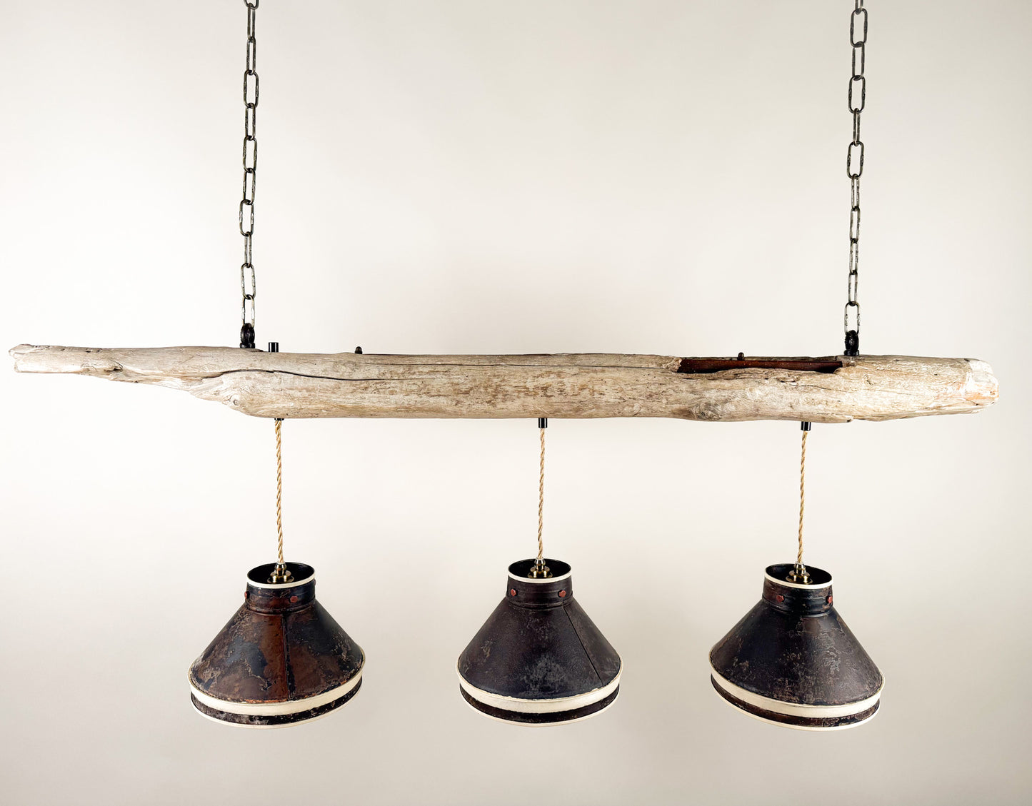 Driftwood LED Pendant Light: Coastal Farmhouse Lighting Fixture