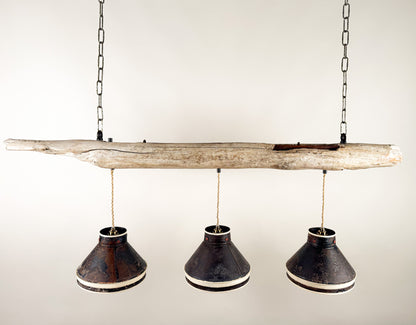Driftwood LED Pendant Light: Coastal Farmhouse Lighting Fixture