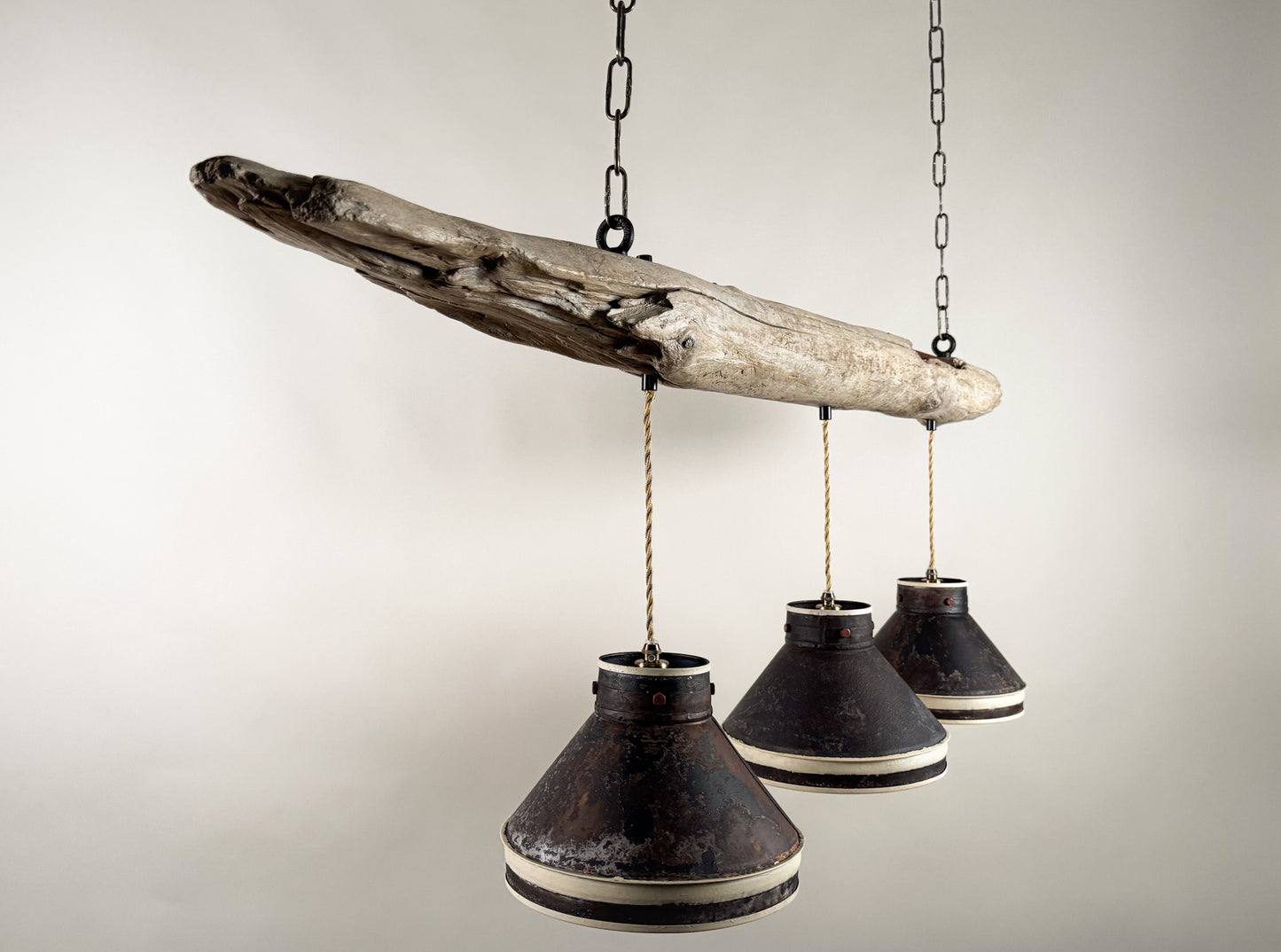 Driftwood LED Pendant Light: Coastal Farmhouse Lighting Fixture