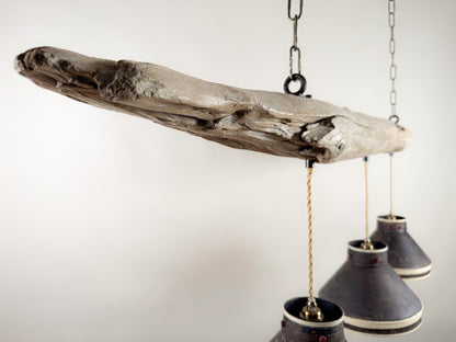 Driftwood LED Pendant Light: Coastal Farmhouse Lighting Fixture