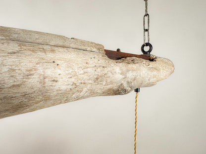 Driftwood LED Pendant Light: Coastal Farmhouse Lighting Fixture