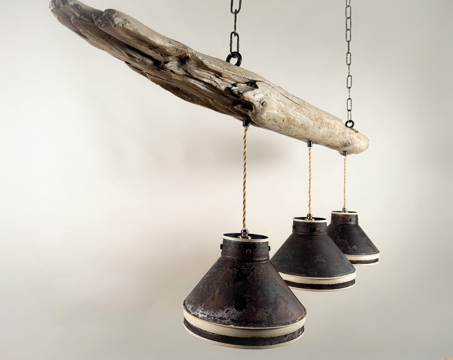 Driftwood LED Pendant Light: Coastal Farmhouse Lighting Fixture