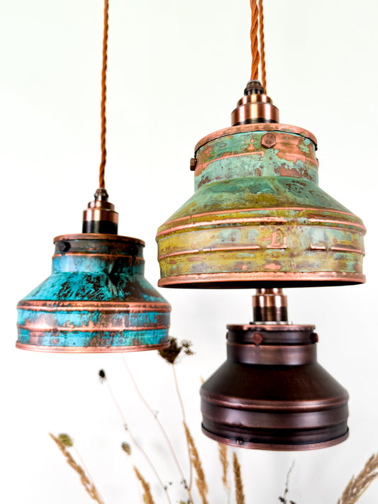Industrial light Modern Copper lamp Patina light fixture