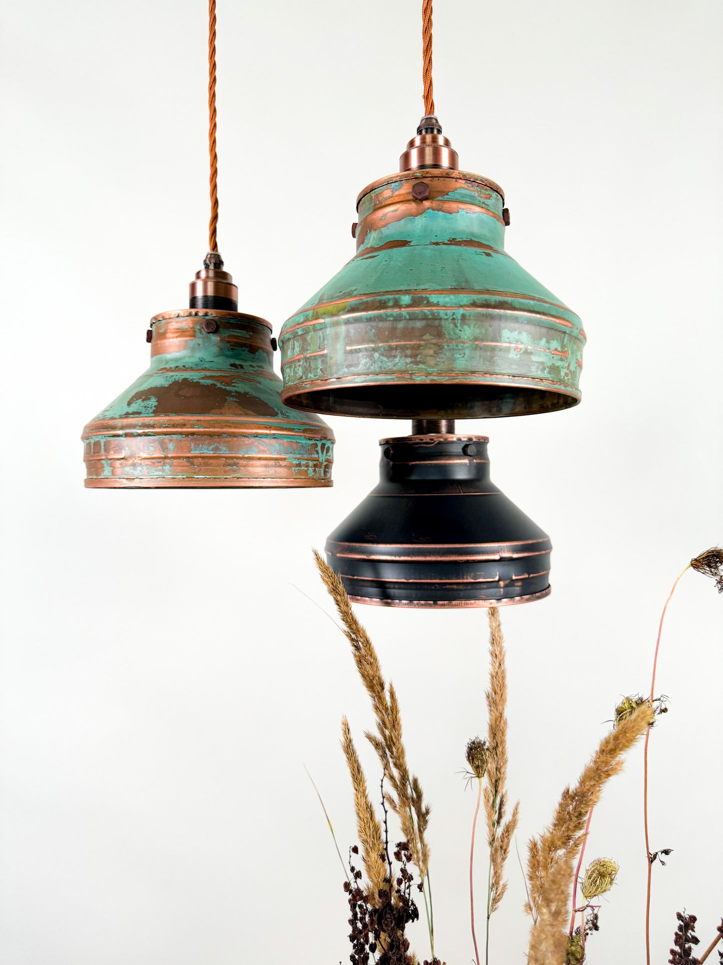 Industrial light Modern Copper lamp Patina light fixture