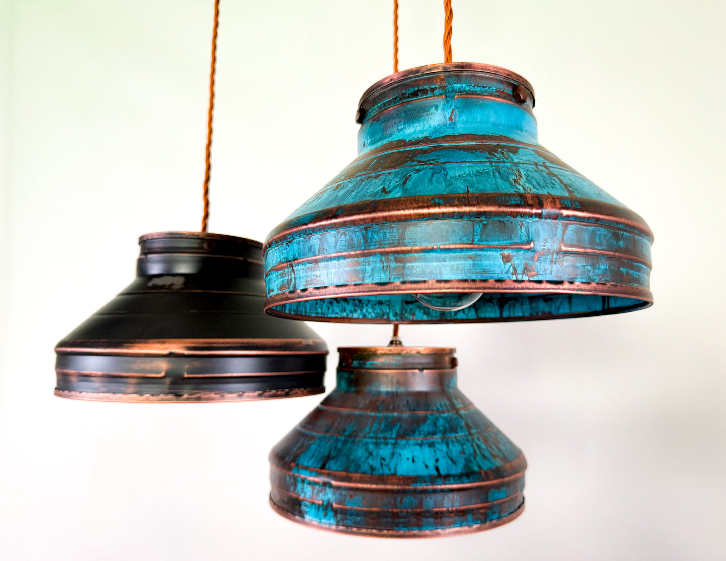 Industrial light Modern Copper lamp Patina light fixture