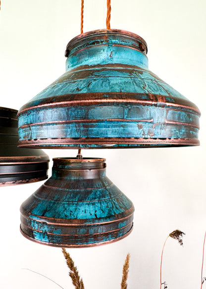 Industrial light Modern Copper lamp Patina light fixture