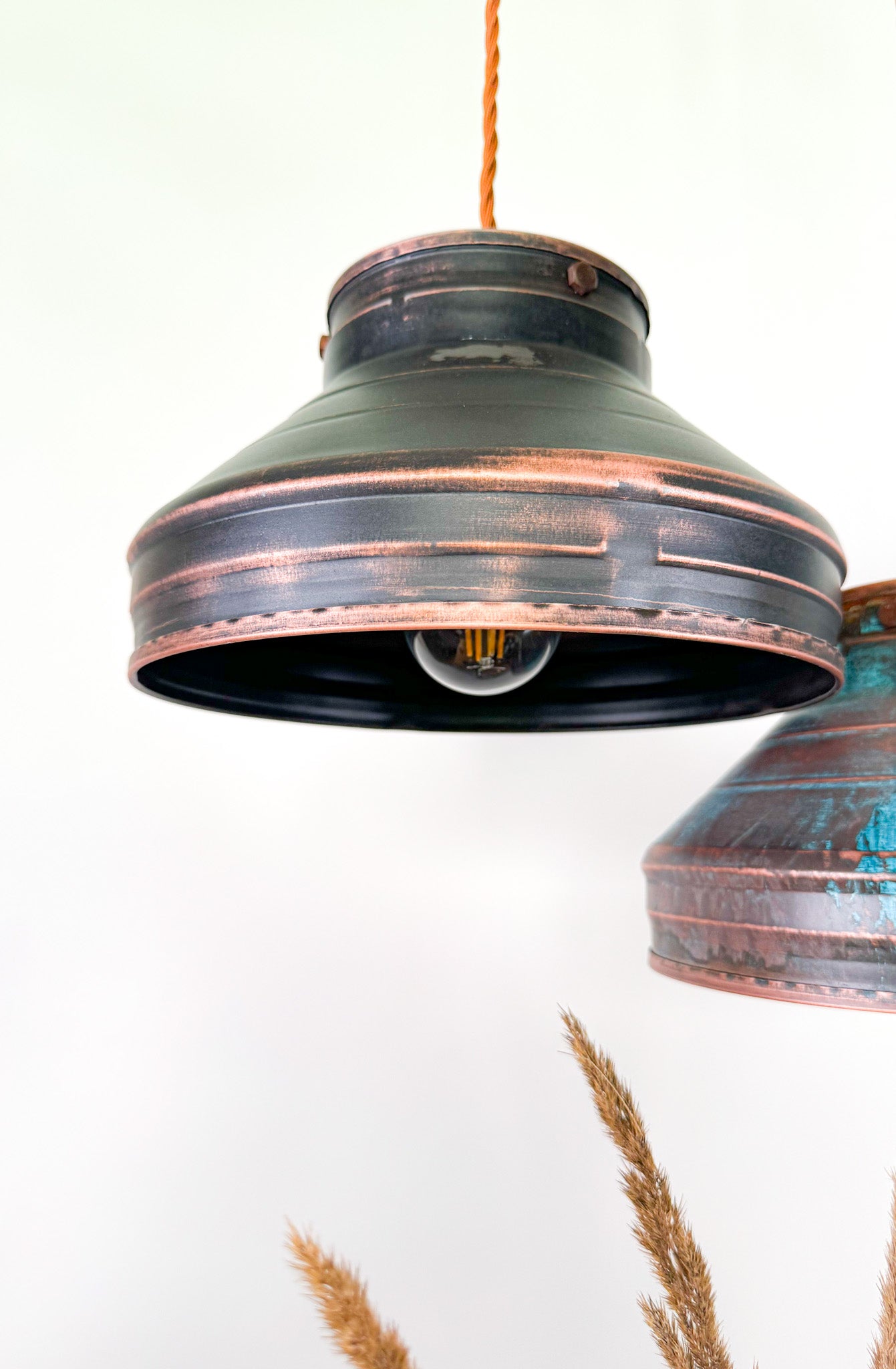 Industrial light Modern Copper lamp Patina light fixture