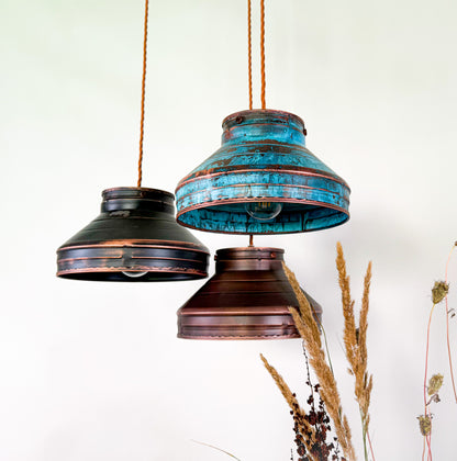 Industrial light Modern Copper lamp Patina light fixture