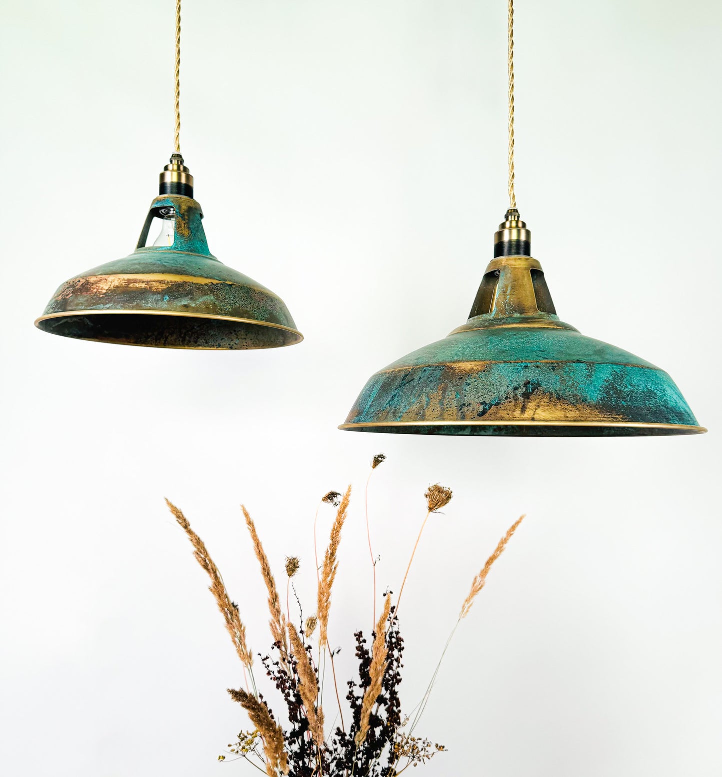 Handmade Solid Brass Pendant Light - Rustic Industrial Chandelier