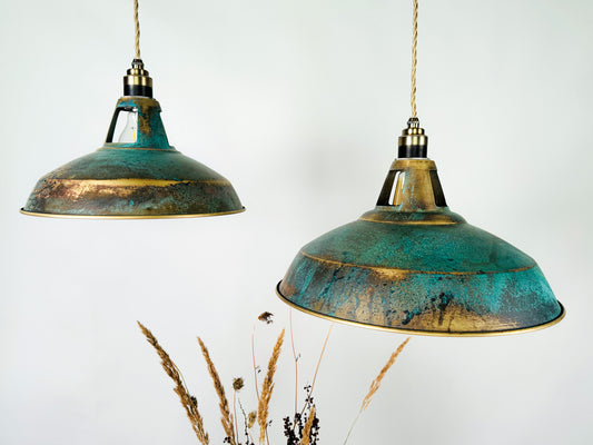 Handmade Solid Brass Pendant Light - Rustic Industrial Chandelier