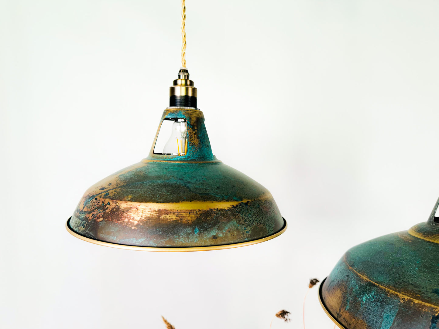 Handmade Solid Brass Pendant Light - Rustic Industrial Chandelier