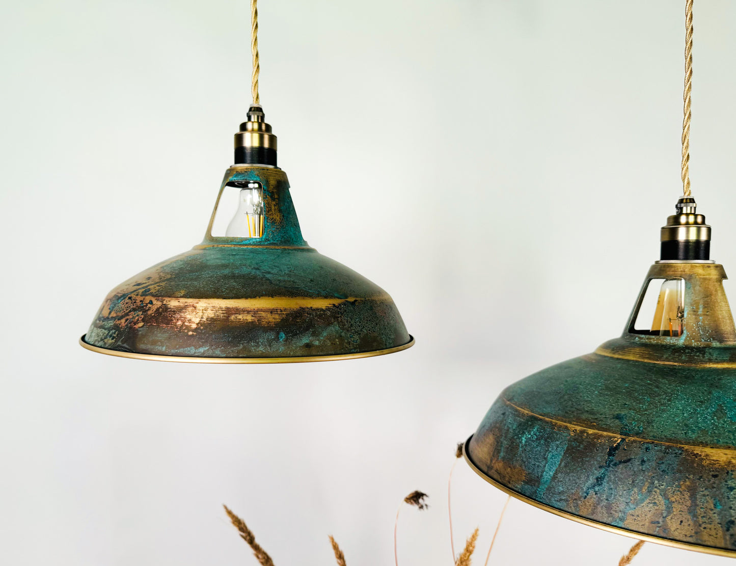 Handmade Solid Brass Pendant Light - Rustic Industrial Chandelier