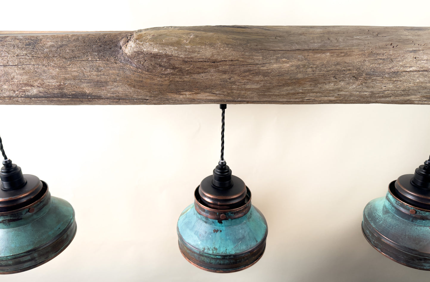 Driftbjelke - Rustic Driftwood & Copper Patina Chandelier