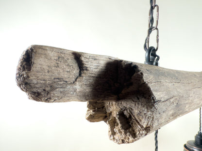 Driftbjelke - Rustic Driftwood & Copper Patina Chandelier