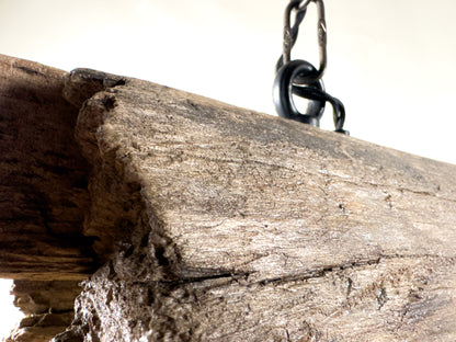 Driftbjelke - Rustic Driftwood & Copper Patina Chandelier