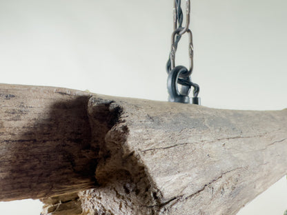 Driftbjelke - Rustic Driftwood & Copper Patina Chandelier