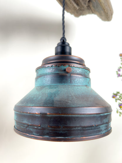 Driftbjelke - Rustic Driftwood & Copper Patina Chandelier