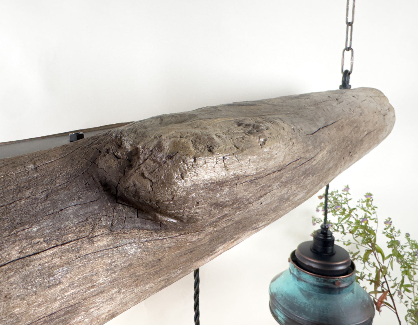 Driftbjelke - Rustic Driftwood & Copper Patina Chandelier