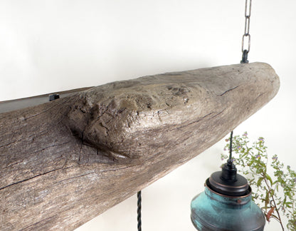 Driftbjelke - Rustic Driftwood & Copper Patina Chandelier