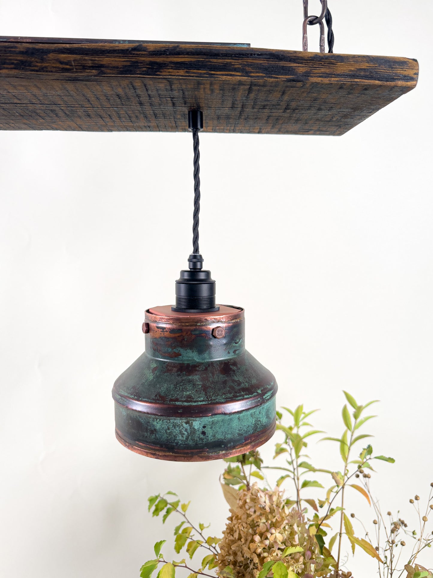 Rust and Pine - Unique handcrafted triple lighting fixture