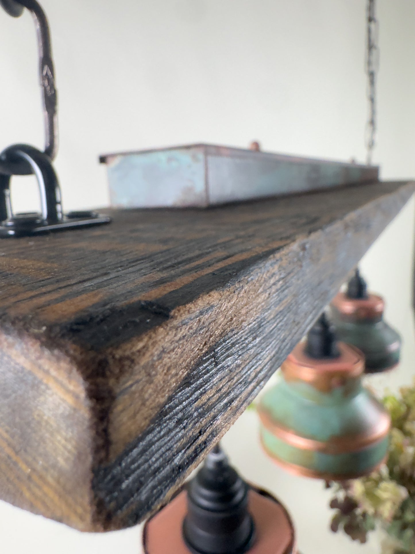 Rust and Pine - Unique handcrafted triple lighting fixture