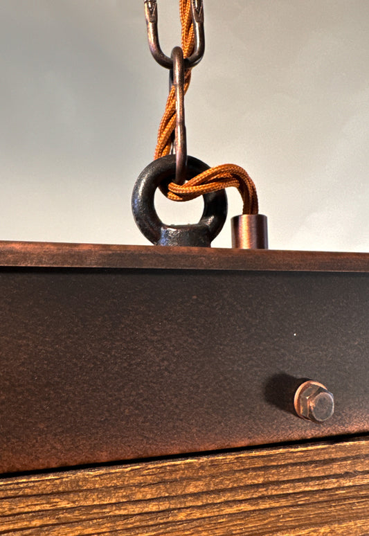 ElmForge – handcrafted rustic industrial pendant