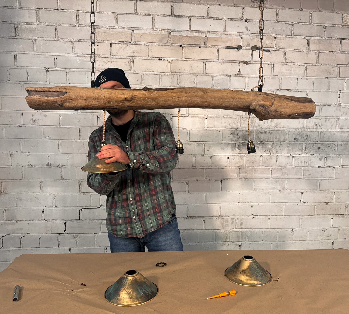 Rustic Shoreline – Weathered Wood & brass Chandeliers