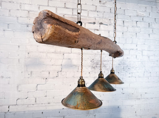 Rustic Shoreline – Weathered Wood & brass Chandeliers