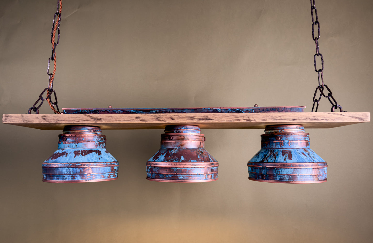 Triple Oak - patina freeze lighting fixture