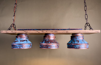 Triple Oak - patina freeze lighting fixture