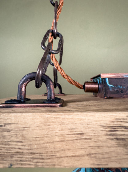 Triple Oak - patina freeze lighting fixture