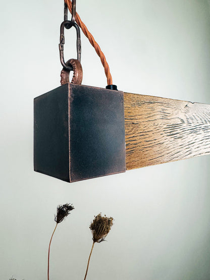 Oak wood ,Industrial Lighting ,Farmhouse Chandelier , Led light ,Pendant Light