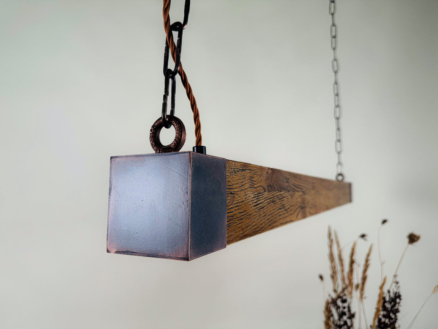 Oak wood ,Industrial Lighting ,Farmhouse Chandelier , Led light ,Pendant Light